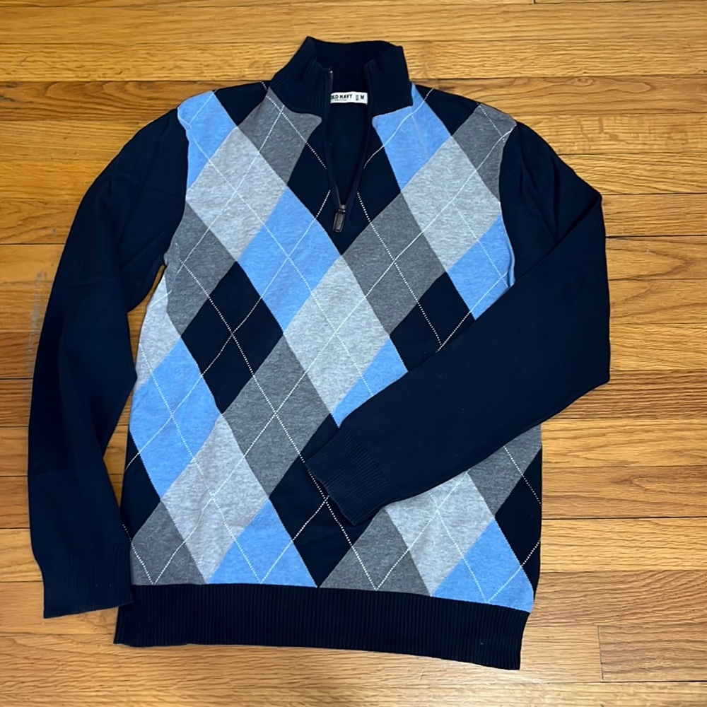 Men’s Old Navy Quart Zip Argyle Sweater